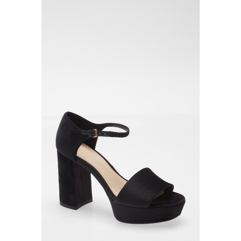 NIB Ted Baker Auritaa Platform Sandal in Black Velvet 9.5 (runs small)